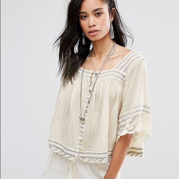 Free People Tops - Free people see saw blouse with stripes
